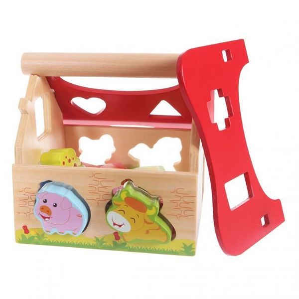 Casuta din lemn si cuburi 2044 Ecotoys [5]
