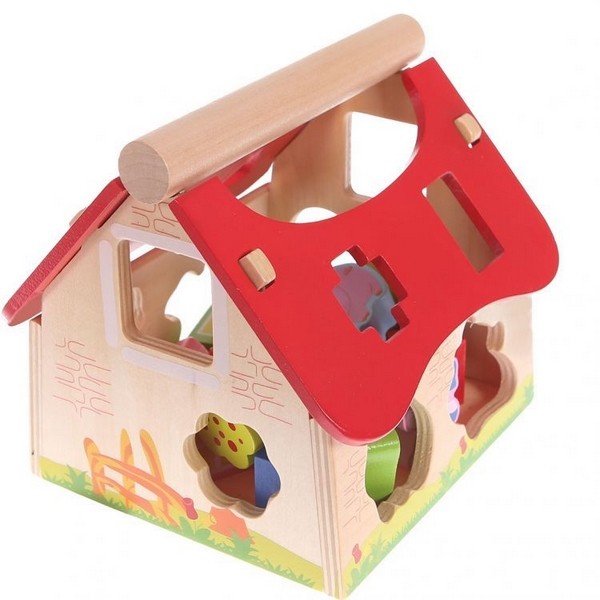 Casuta din lemn si cuburi 2044 Ecotoys [3]