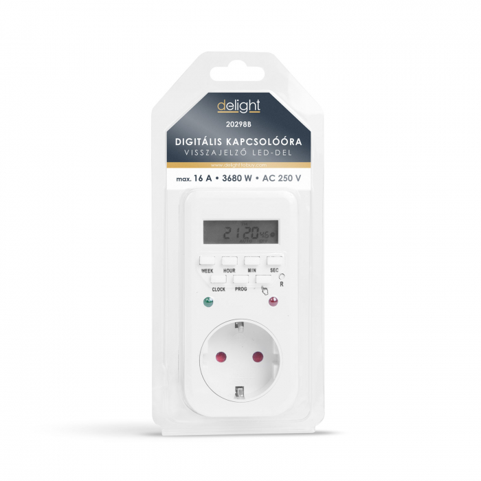 Ceas comutator timer digital 8 programe - cu LED indicator - 250V - 16A [3]