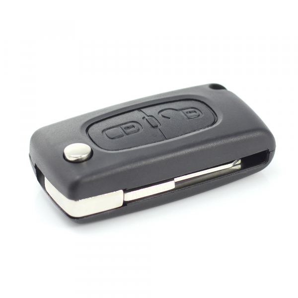 Citroen / Peugeot 206 - Carcasa tip cheie briceag cu 2 butoane si suport baterie [9]