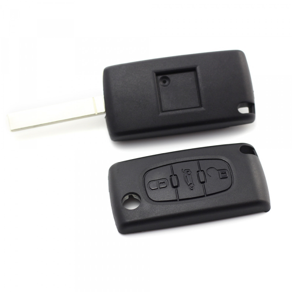 Citroen / Peugeot 307 - Carcasa tip cheie briceag 3 butoane, lama VA2-SH3, cu suport baterie, buton portbagaj [3]