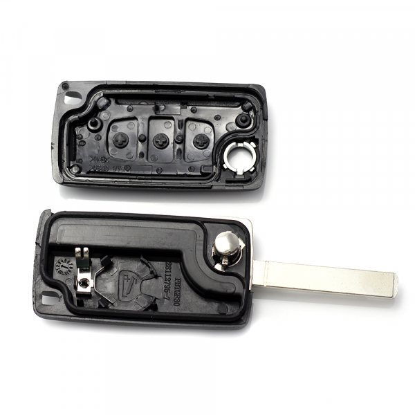 Citroen / Peugeot 307 - Carcasa tip cheie briceag cu 3 butoane, lama VA2-SH3, fara suport baterie [2]
