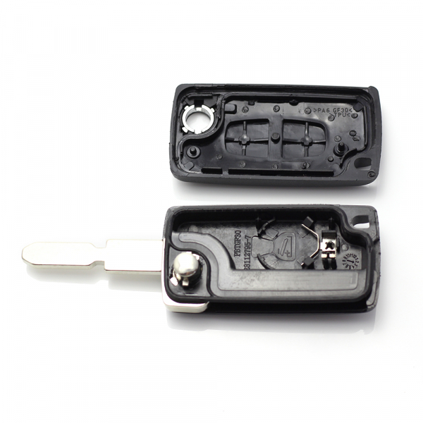 Citroen / Peugeot 406 - Carcasa tip cheie briceag cu 2 butoane, lama NE78-SH2 cu suport baterie [2]
