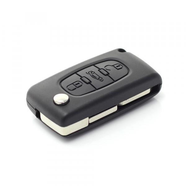 Citroen / Peugeot 406 - Carcasa tip cheie briceag cu 3 butoane, lama NE78-SH3 cu suport baterie si buton portbagaj [9]