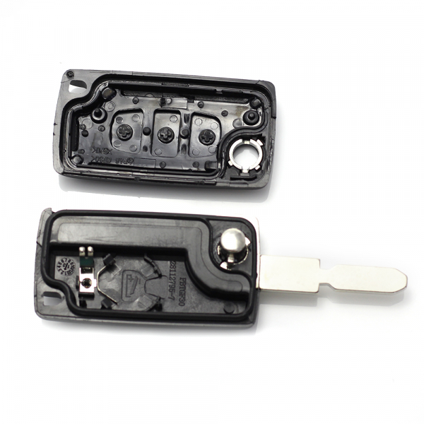 Citroen / Peugeot 406 - Carcasa tip cheie briceag cu 3 butoane, lama NE78-SH3 cu suport baterie si buton portbagaj [2]