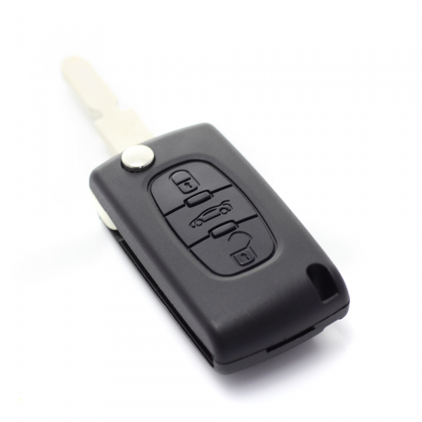 Citroen / Peugeot 406 - Carcasa tip cheie briceag cu 3 butoane, lama NE78-SH3 cu suport baterie si buton portbagaj [6]