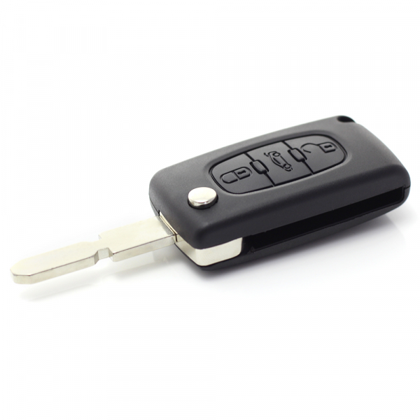 Citroen / Peugeot 406 - Carcasa tip cheie briceag cu 3 butoane, lama NE78-SH3 cu suport baterie si buton portbagaj [5]