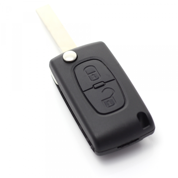 Citroen / Peugeot 407 - Carcasa tip cheie briceag cu 2 butoane, lama HU83-SH2 cu suport baterie [5]