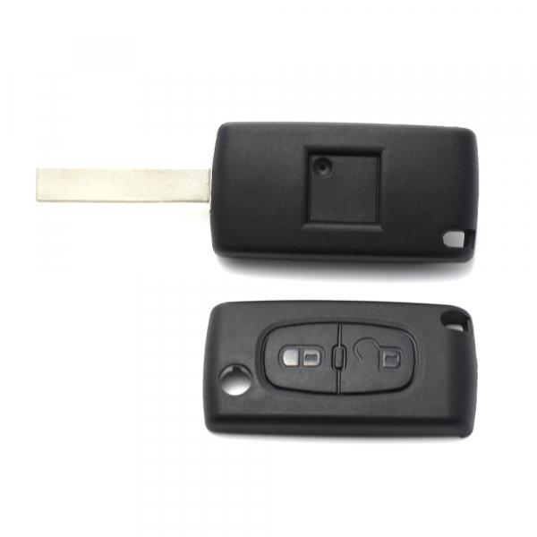 Citroen / Peugeot 407 - Carcasa tip cheie briceag cu 2 butoane, lama HU83-SH2 cu suport baterie [3]