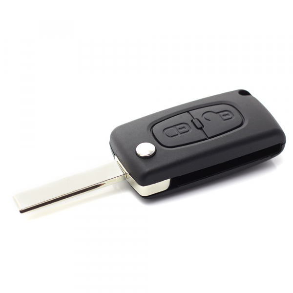 Citroen / Peugeot 407 - Carcasa tip cheie briceag cu 2 butoane, lama HU83-SH2 cu suport baterie [4]