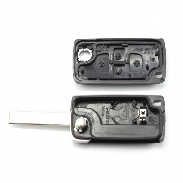 Citroen / Peugeot - Carcasa tip cheie briceag cu 4 butoane si suport baterie, lama tip VA2-SH4 [2]