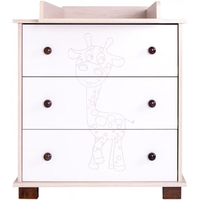 Comoda Drewex Giraffe - Natur cu Alb [5]