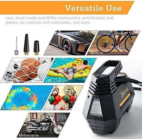 Compresor Auto AstroAI 12V, 100PSI, Digital, Lumina de urgenta, Adaptoare incluse, Negru [3]