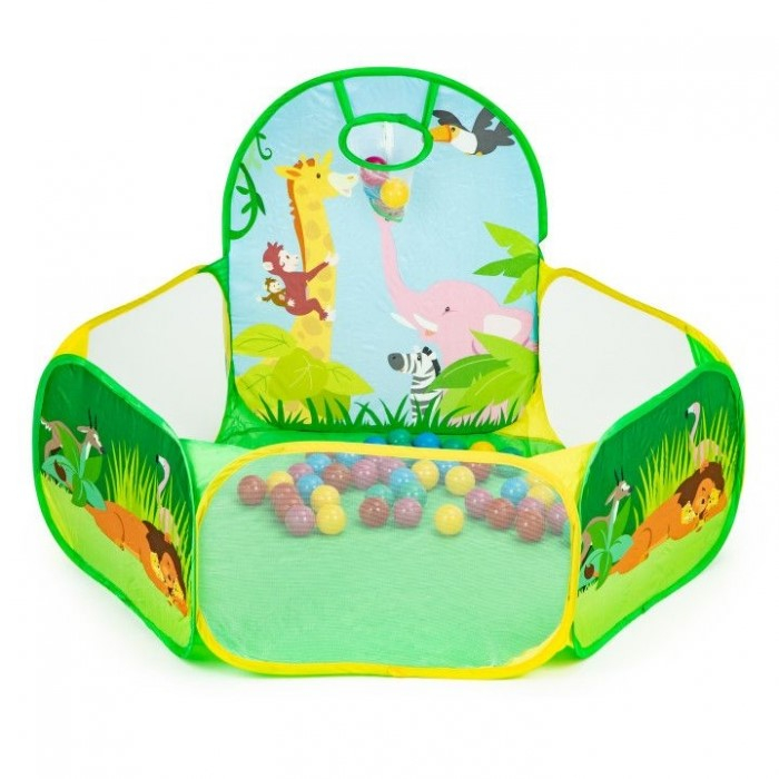 Cort de joaca Jungla cu 50 de bile multicolore Ecotoys 8114 [4]