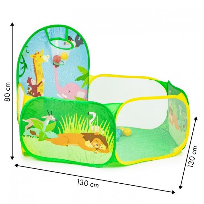 Cort de joaca Jungla cu 50 de bile multicolore Ecotoys 8114 [3]