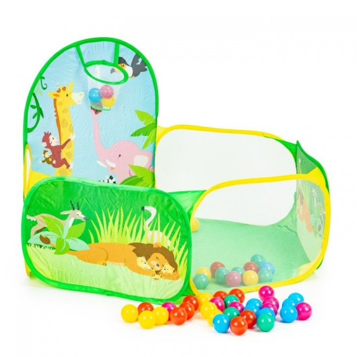 Cort de joaca Jungla cu 50 de bile multicolore Ecotoys 8114 [6]