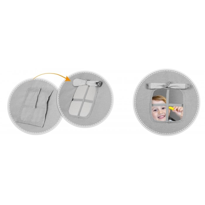 Cort De Joaca Pentru Copii Cu ghirlanda, Lumini, covoras si 2 pernite Ricokids 120 X 120 X 165 Cm - Gri [6]