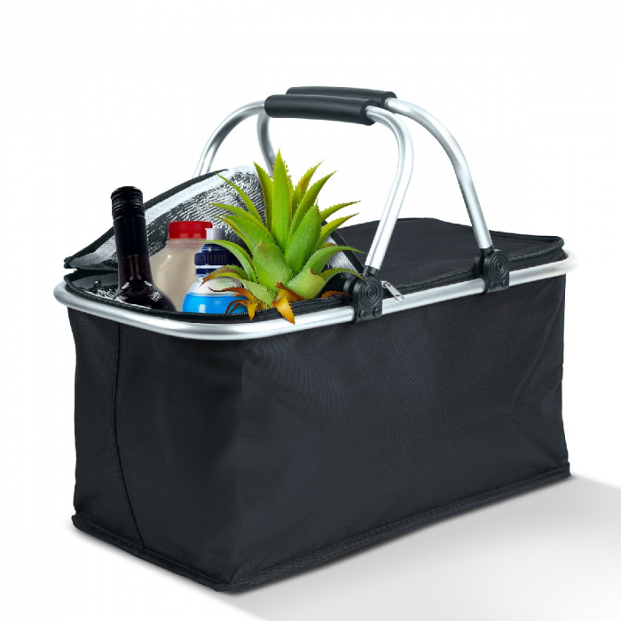 Coș de cumpărături termoizolant pliabil – 49 x 28 x 25 cm – 21 L – negru [2]