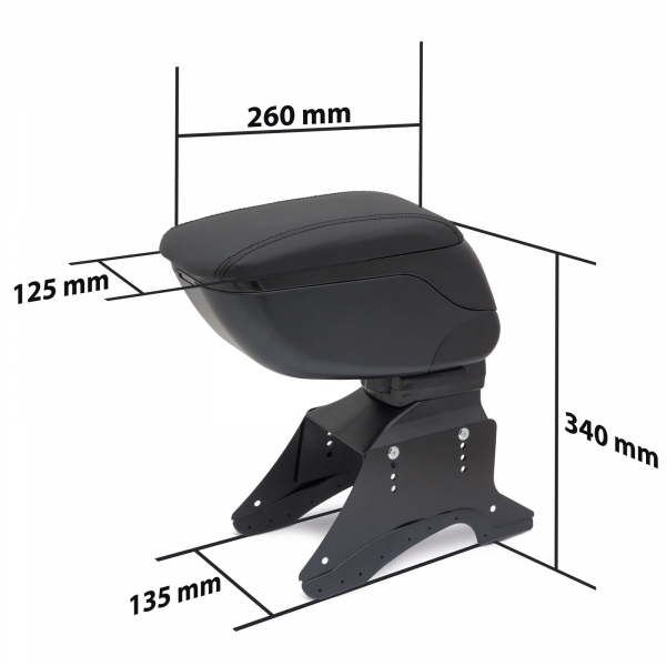 Cotiera universala auto cu compartiment de depozitare, inaltime si inclinatie reglabila - negru [6]