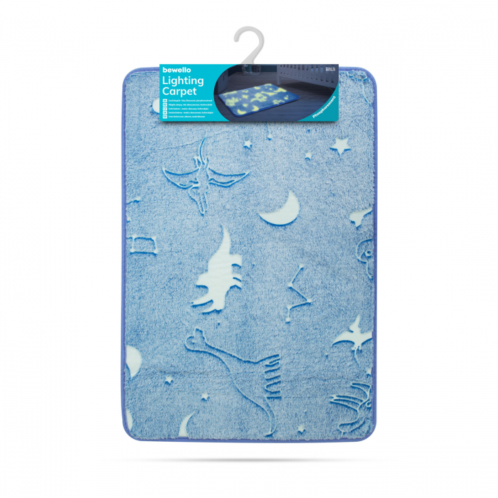 Covor luminos, fosforescent pentru camera copilului - albastru - 60 x 40 cm - Bewello [3]