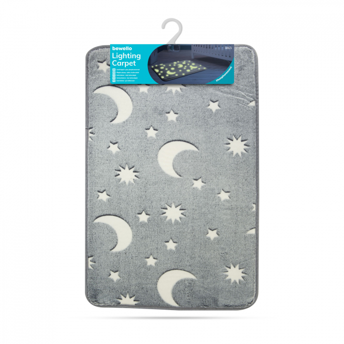 Covor luminos, fosforescent pentru camera copii - gri - 60 x 40 cm - Bewello [3]