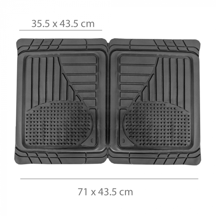 Covorașe auto PVC universale ajustabile groase și aderente Carguard – 72 x 47 cm / 71 x 43,5 cm – negru [4]