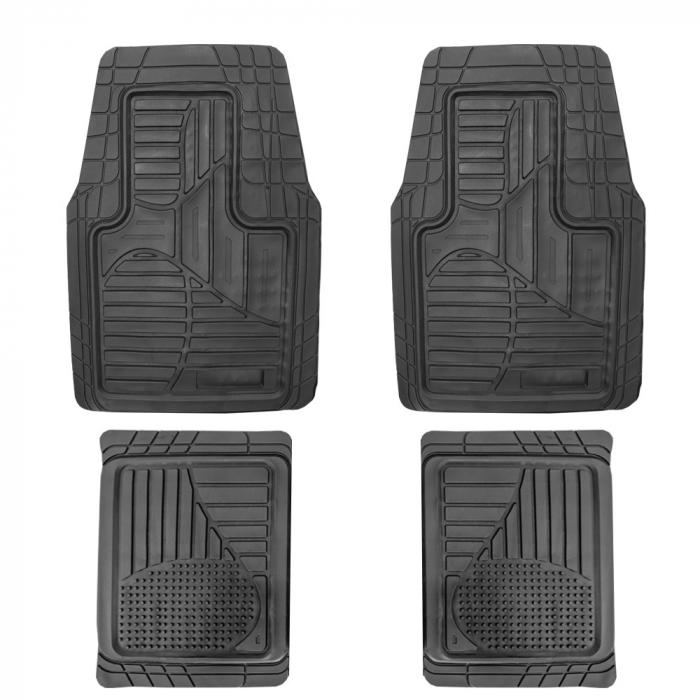 Covorașe auto PVC universale ajustabile groase și aderente Carguard – 72 x 47 cm / 71 x 43,5 cm – negru [2]