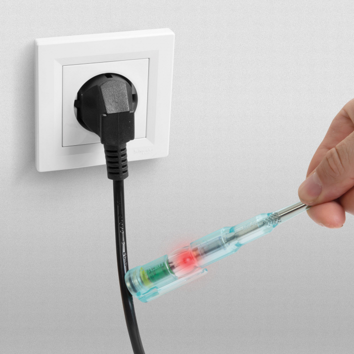 Creion clasic identificare de fază tip surubelnita cu LED roșu [3]