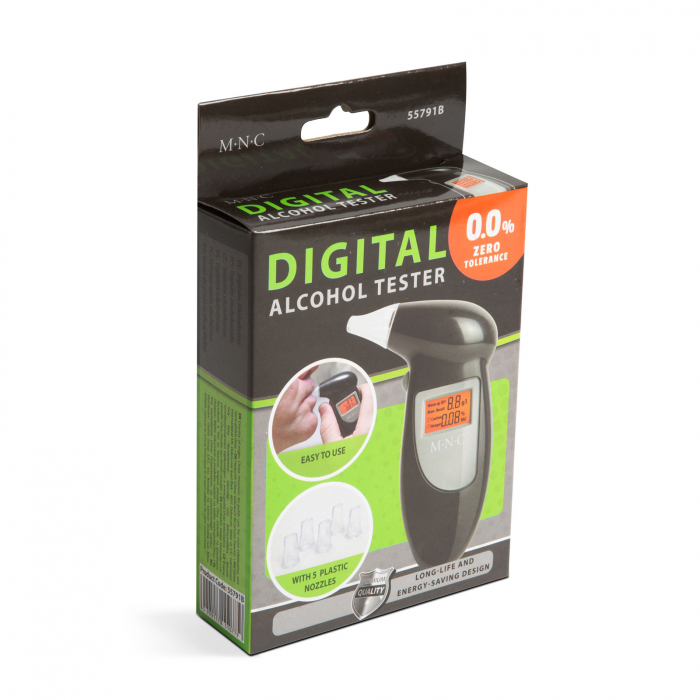 Sonda tester alcoolmetru cu afisaj digital LCD si iluminare de fundal, tip breloc și 5 duze - MNC [3]