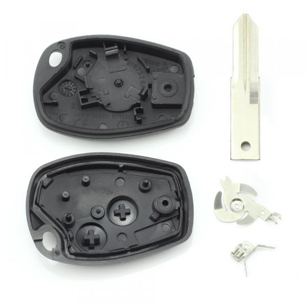 Dacia / Renault - Carcasa cheie cu 2 butoane și suport inox pentru baterie [3]