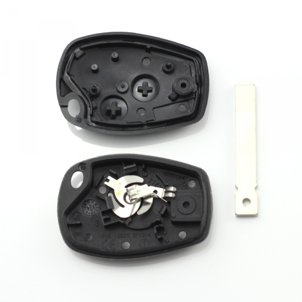 Dacia / Renault - Carcasa cheie cu 2 butoane si suport baterie din inox [2]