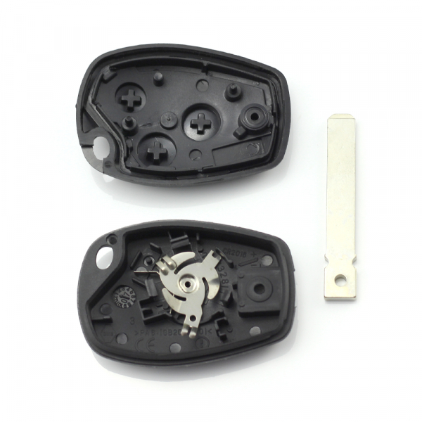 Dacia / Renault - Carcasa cheie cu 3 butoane si suport baterie din inox [2]