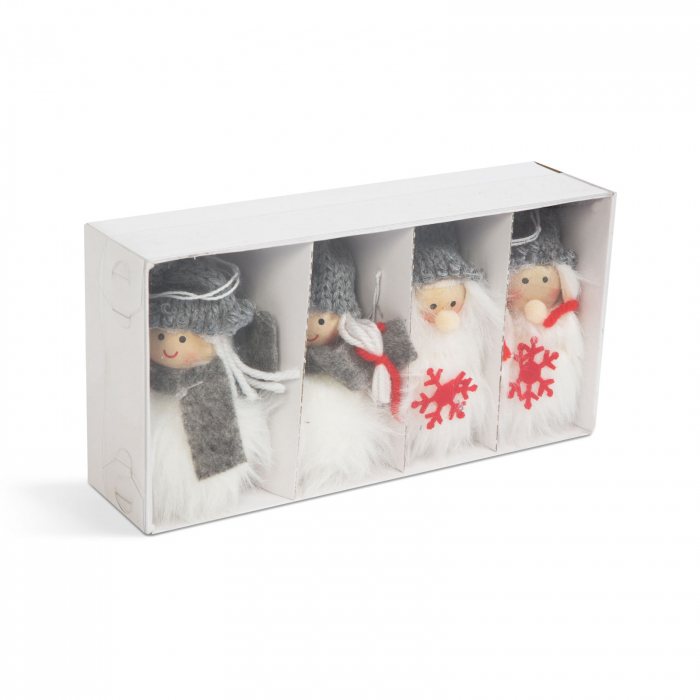 Decor de brad - om de zăpadă - poliester - 10 cm - 4 buc [7]