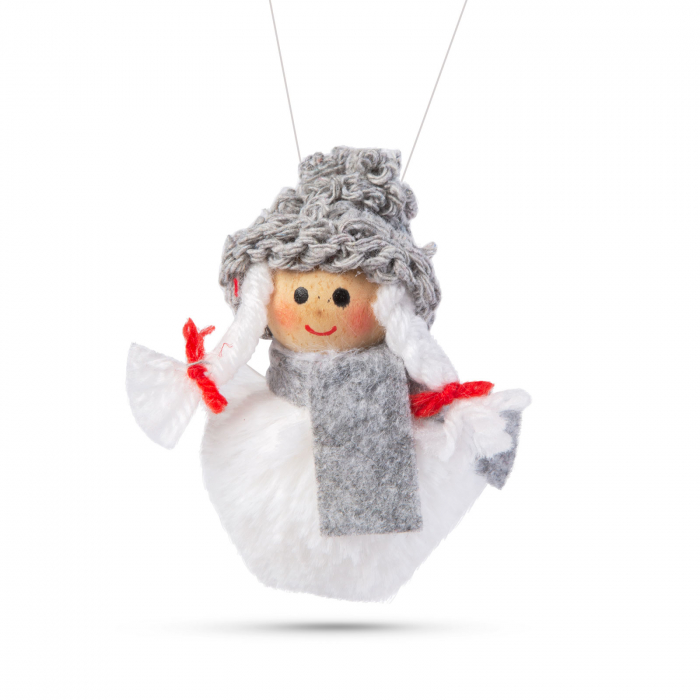 Decor de brad - om de zăpadă - poliester - 10 cm - 4 buc [3]