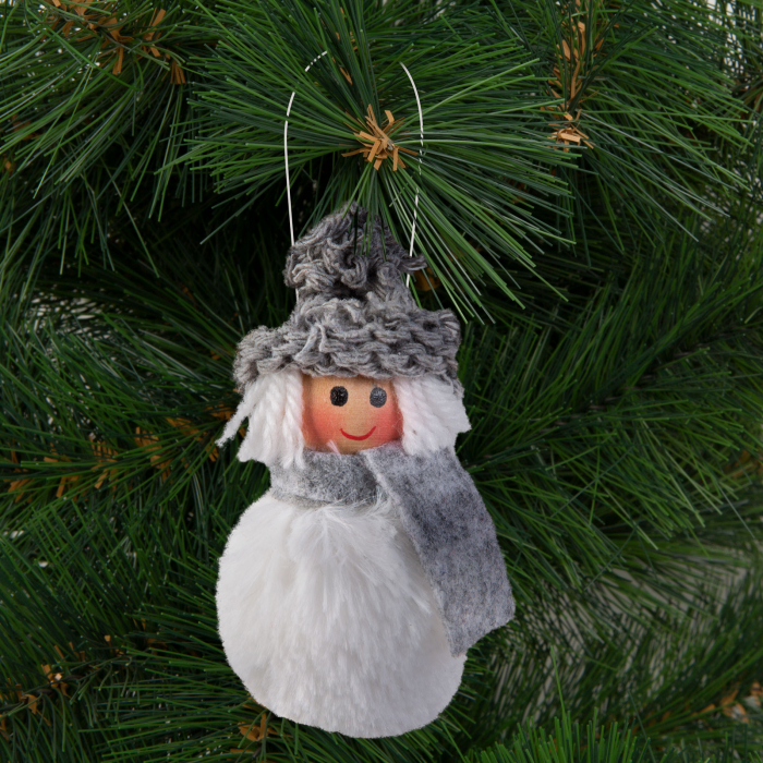 Decor de brad - om de zăpadă - poliester - 10 cm - 4 buc [2]