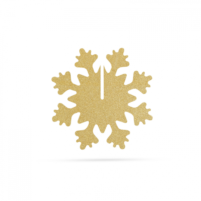 Decor de Crăciun - cristal de gheață - auriu - 7 x 7 cm - 5 buc / pachet [2]