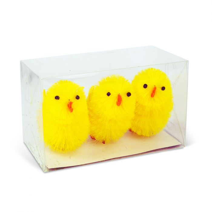 Decor de Paște - set pui decorativi - galben - 6,7 x 5 cm - 3 buc/pachet [2]