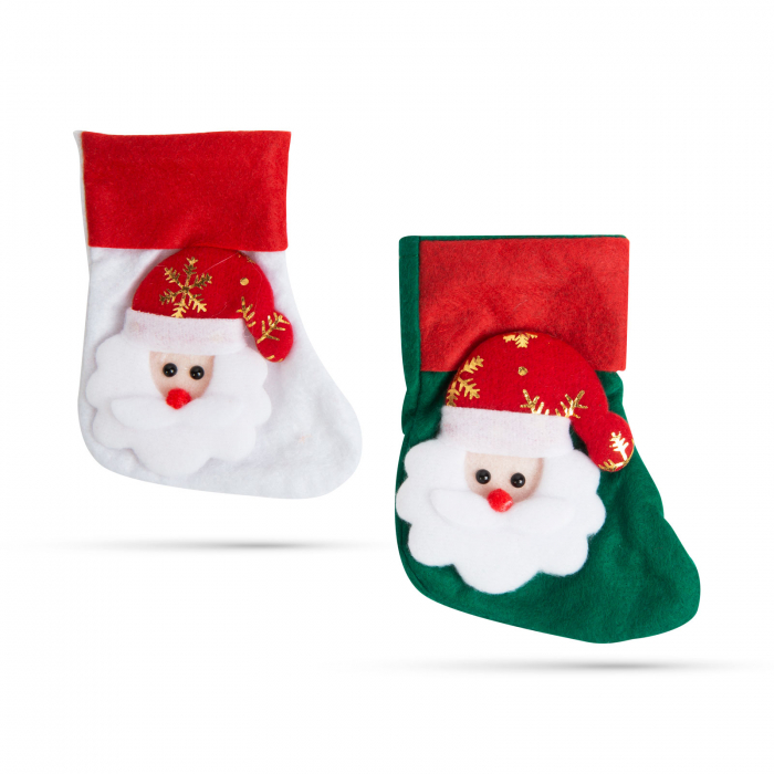 Decor tacâmuri de Crăciun - Cizmă cu Moș Crăciun - 12 cm - 2 tipuri - 2 buc./pachet [2]