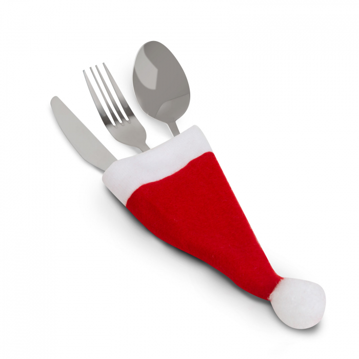 Decor tacâmuri de Crăciun - Pălărie de Moș Crăciun - 17 cm [3]