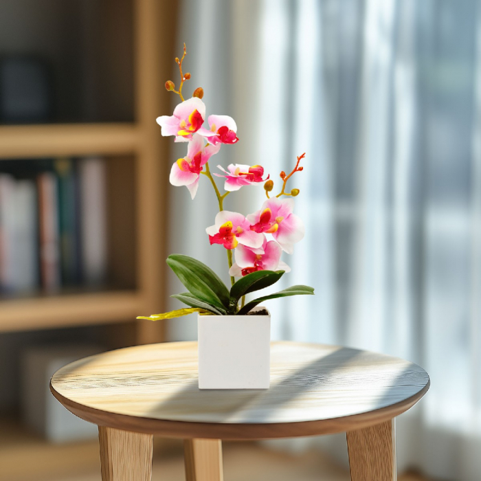 Decoratiune cu plantă artificială – orhidee – 3 modele – 37 cm [5]