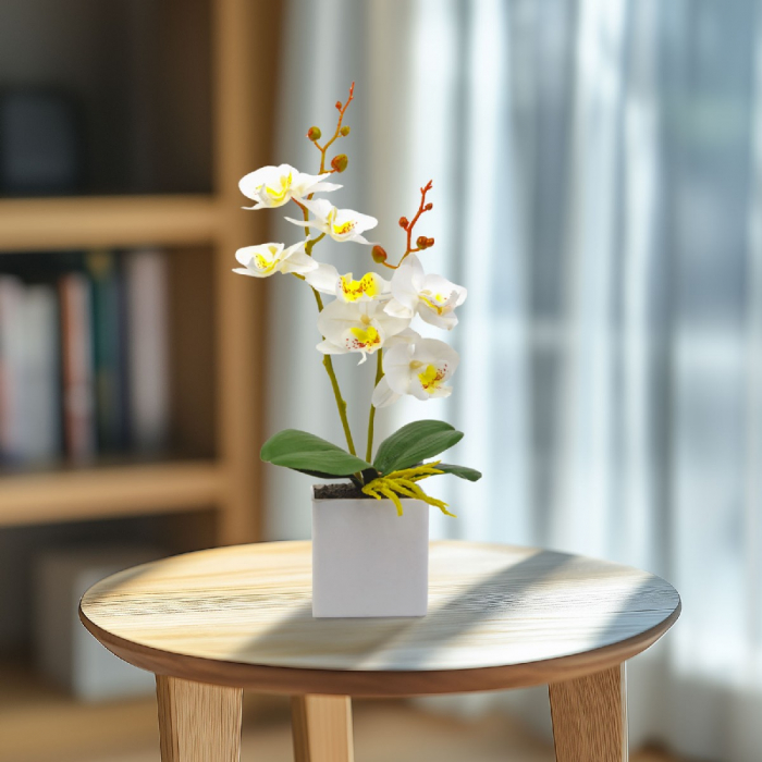 Decoratiune cu plantă artificială – orhidee – 3 modele – 37 cm [4]