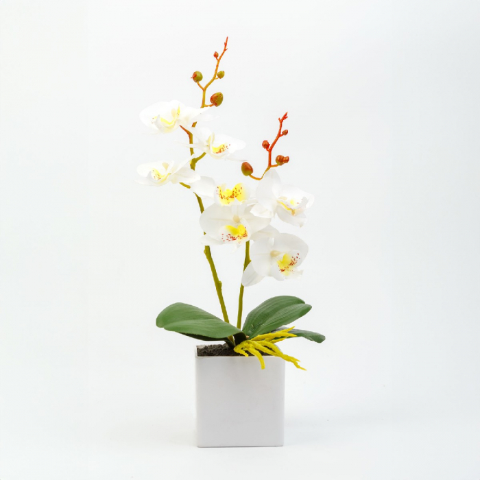 Decoratiune cu plantă artificială – orhidee – 3 modele – 37 cm [2]