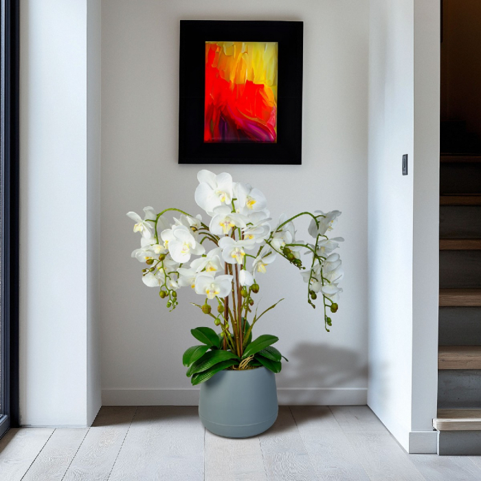 Decorațiune cu plantă artificială – Orhidee albă – 83 cm [2]