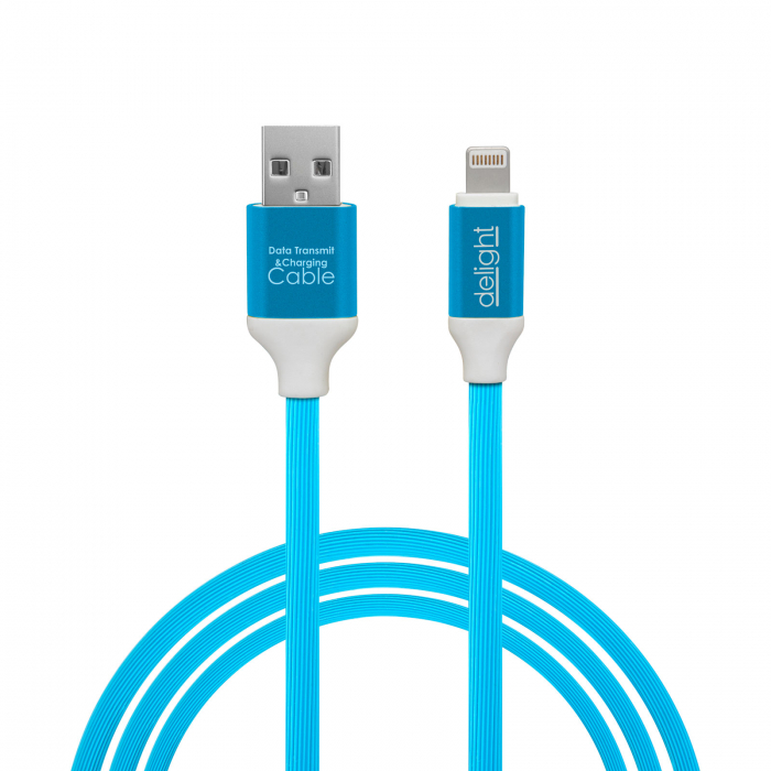 Delight - Cablu de date - iPhone \"lightning\", 2 m, silicon, 4 culori [4]