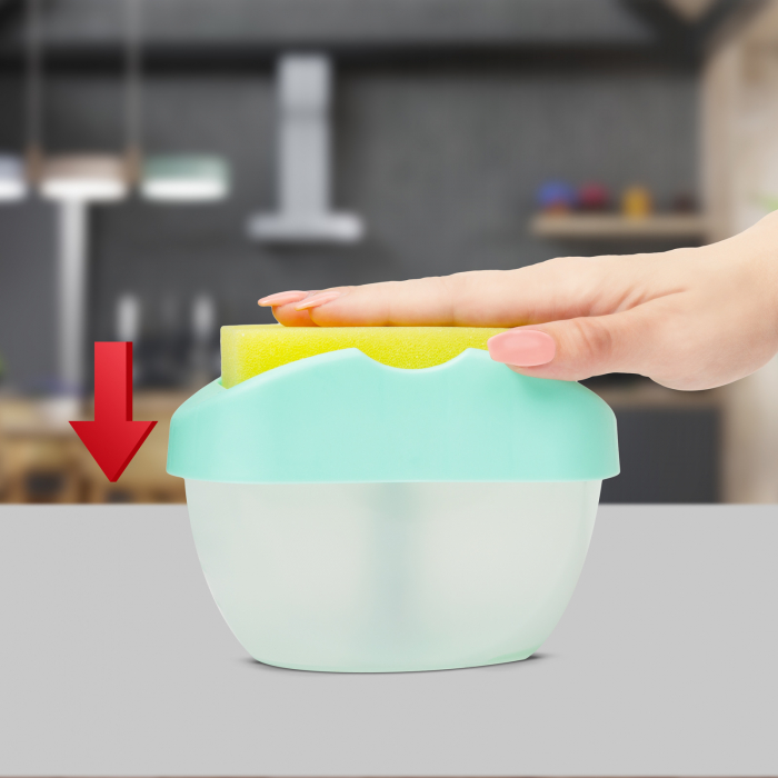 Distribuitor de detergent pentru spalat vase in bucatarie + burete - Bewello [2]