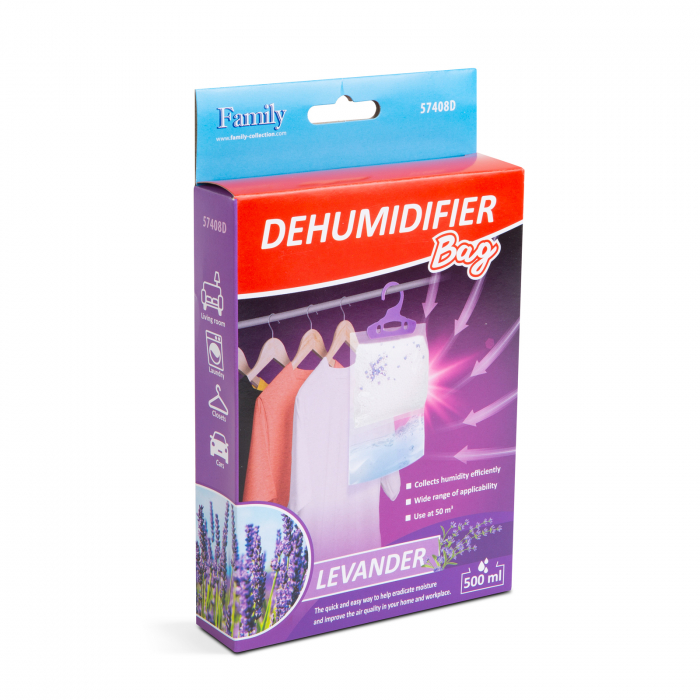 Dezumidificator aer cu agatatoare pentru dulapuri haine - lavandă - 230 g [3]