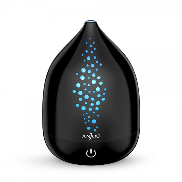 Difuzor aroma cu Ultrasunete Anjou AJ-AD006, 200ml, 13W, LED 7 culori, oprire automata - Negru [1]