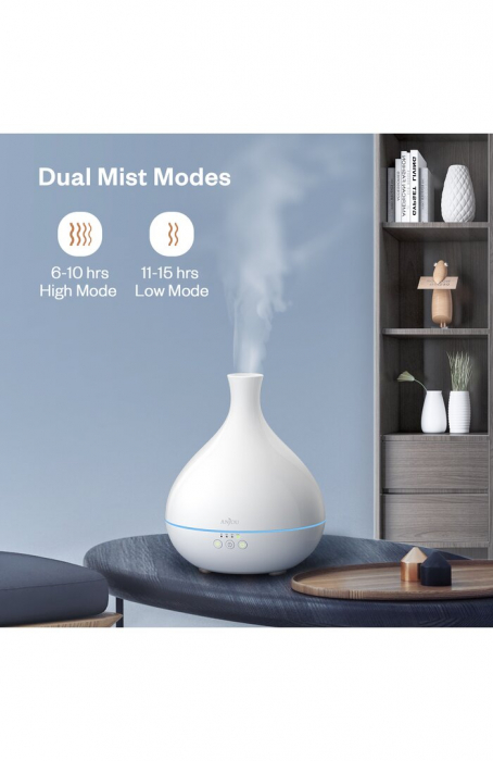 Difuzor aroma cu Ultrasunete Anjou AJ-AD012, 500ml, LED, oprire automata - Alb [5]