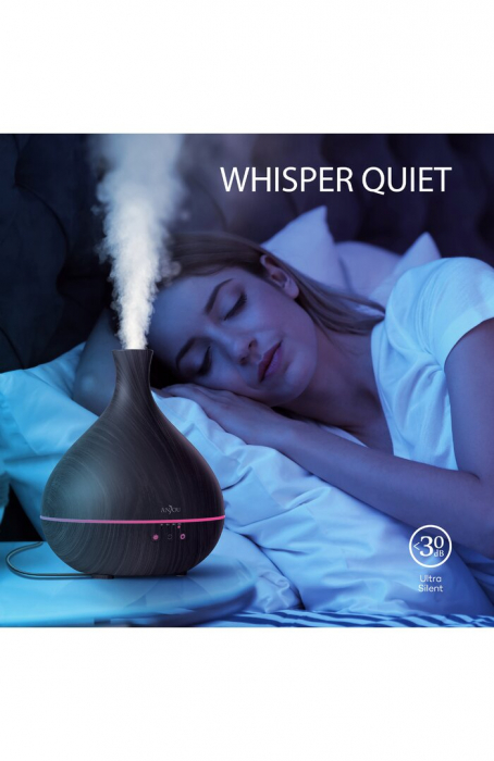 Difuzor aroma cu Ultrasunete Anjou AJ-AD012, 500ml, LED, oprire automata - Wenge [7]