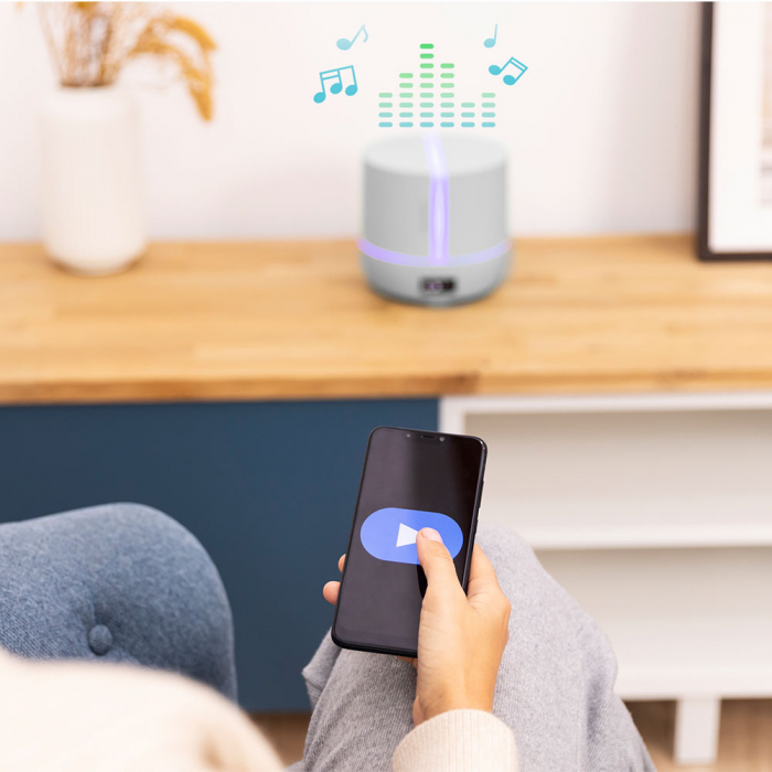 Difuzor aroma cu Ultrasunete Smart Cecotec PureAroma 550 Connected, control din Smartphone, 7 culori LED, boxa incorporata - Gri [7]